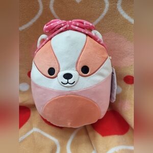 NWT SQUISHMALLOWS BADGER ROSTAM. PINK RIBBON/BOW. Valentines Day Cutie